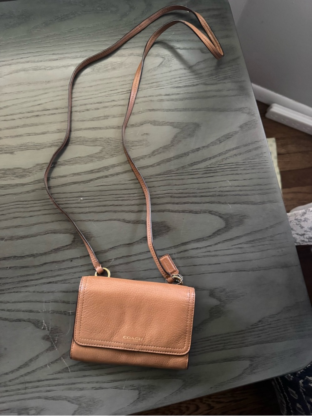 Coach Leather Crossbody Bag in Saddle Brown
